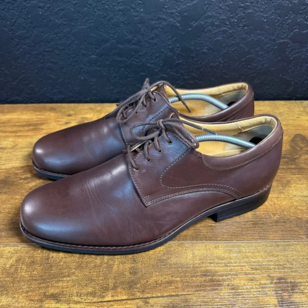 Johnston & Murphy 20-7426 Brown Leather Plain Toe‎ Derby Mens Size 11.5 M